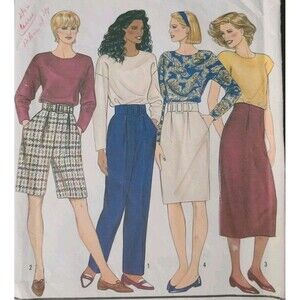 Vtg Simplicity 9784 Womens Sz 6-14 Skirt Fuss Free Fit Sewing Pattern Cut Taylor